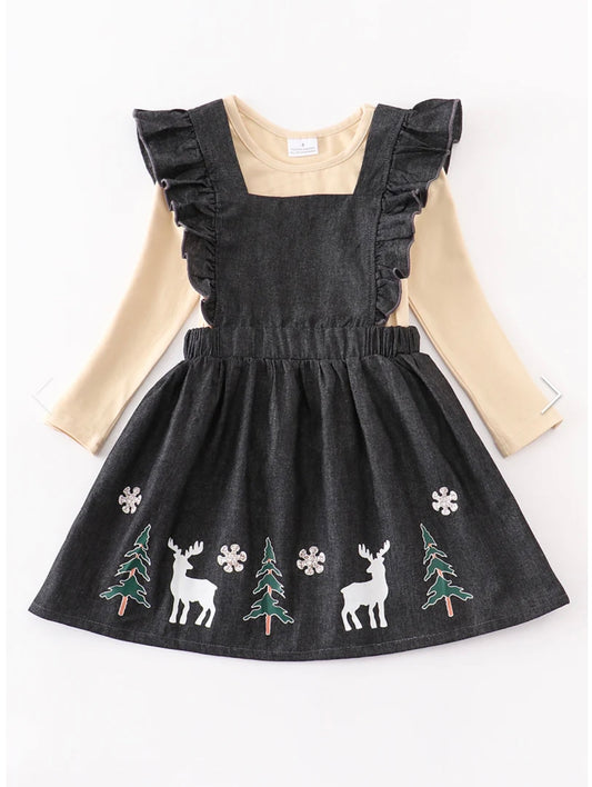 navy deer dress